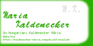 maria kaldenecker business card